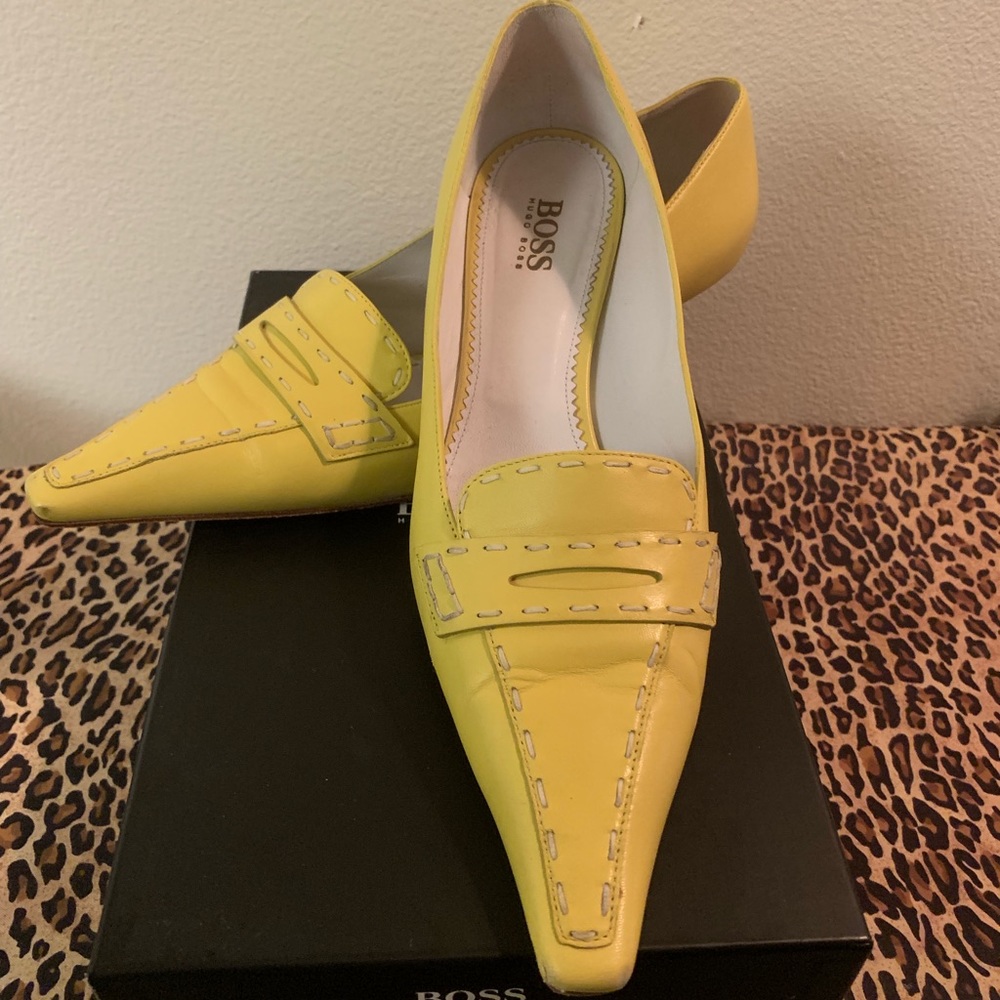 BOSS Yellow “ Kitten Heel “ Pump